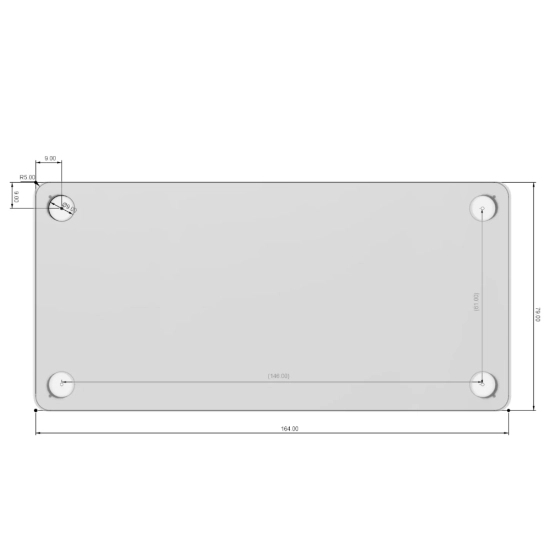Blacha montażowa 165x80x4mm (surowa)